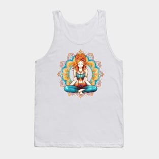 Yoga Girl And Mandala #6 Tank Top